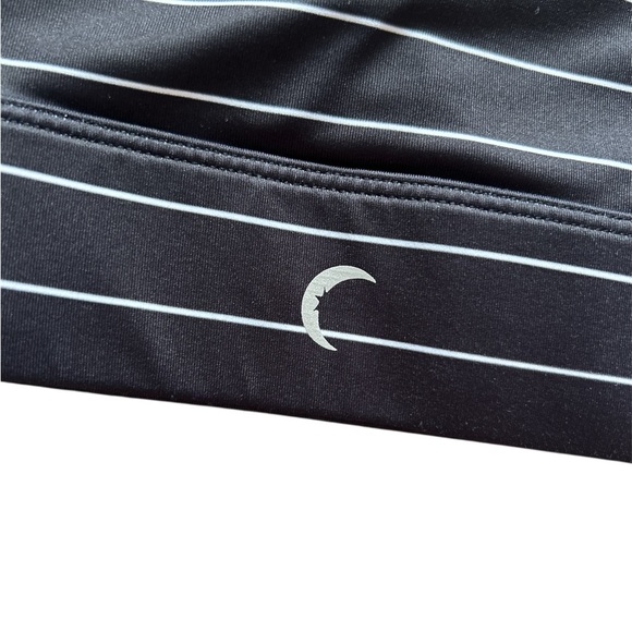 ZYIA Black Stripe Light N Tight Racer Straps Sports Bra XS - Picture 2 of 8